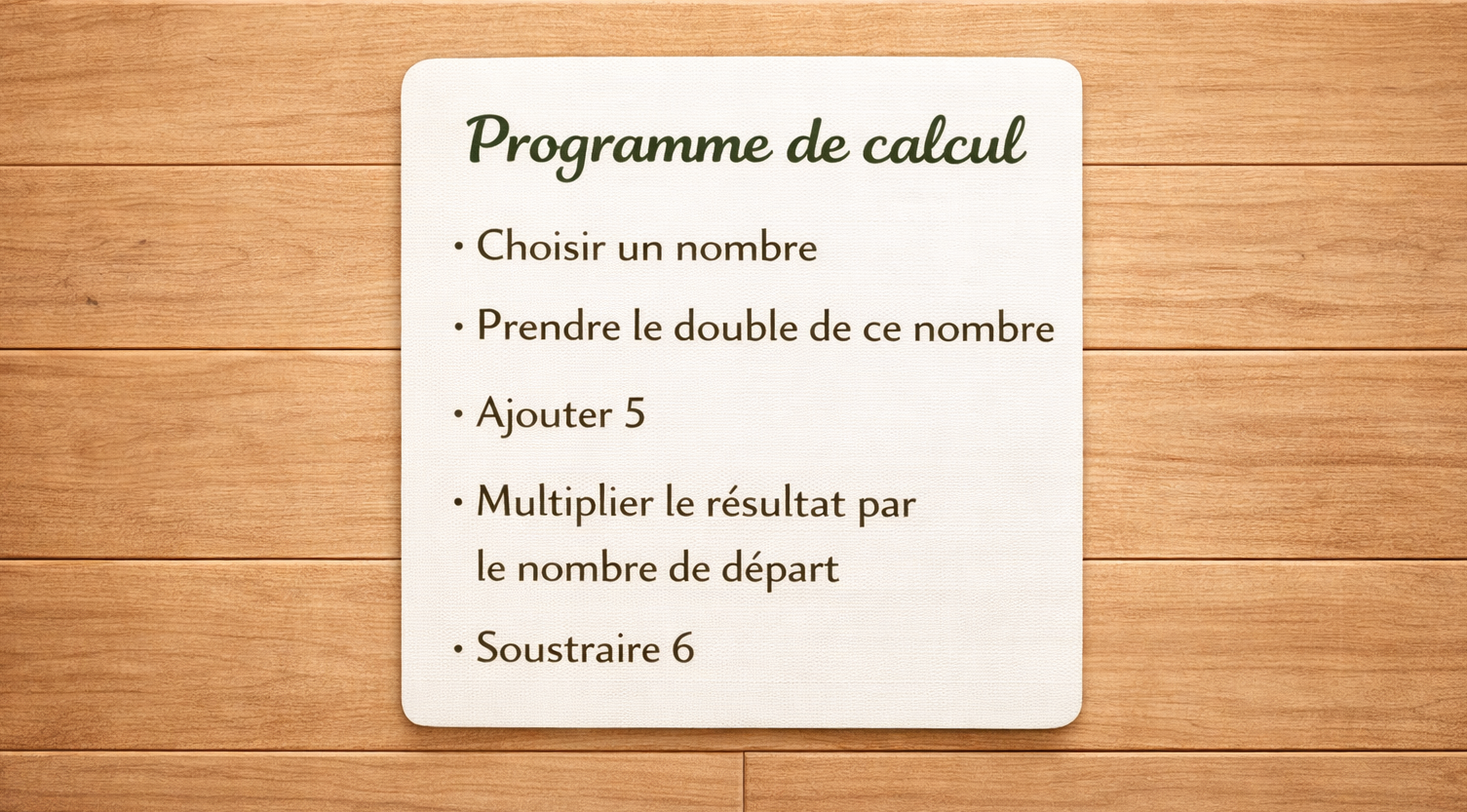 Programme de calcul
